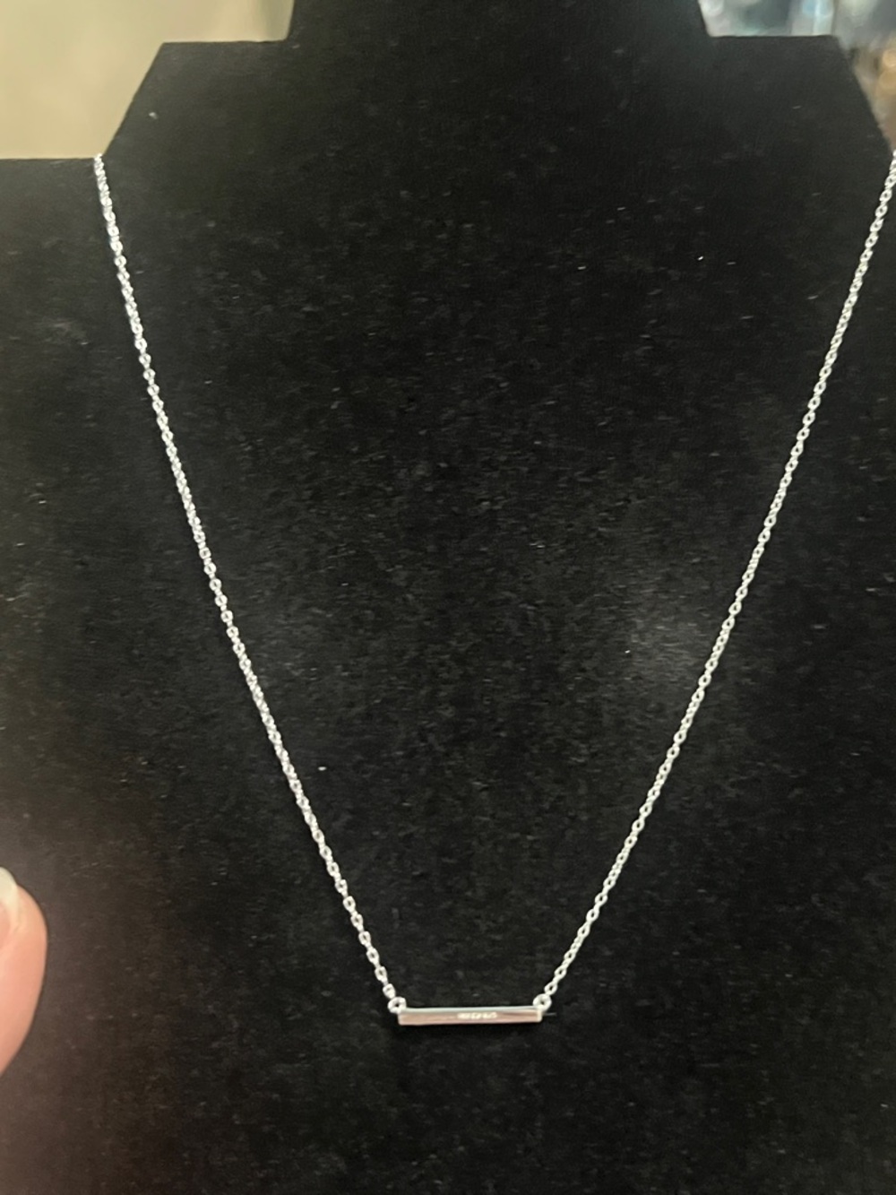 Delicate Sterling Bar Necklace - Silver